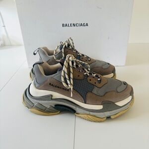 Balenciaga Triple S Low Top Gray Sneakers